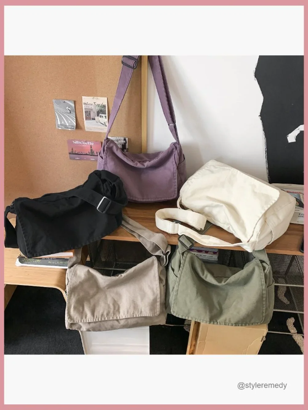 Canvas Messenger Satchel Bag Crossbody Shoulder Bag Laptop Bag Sling Bag